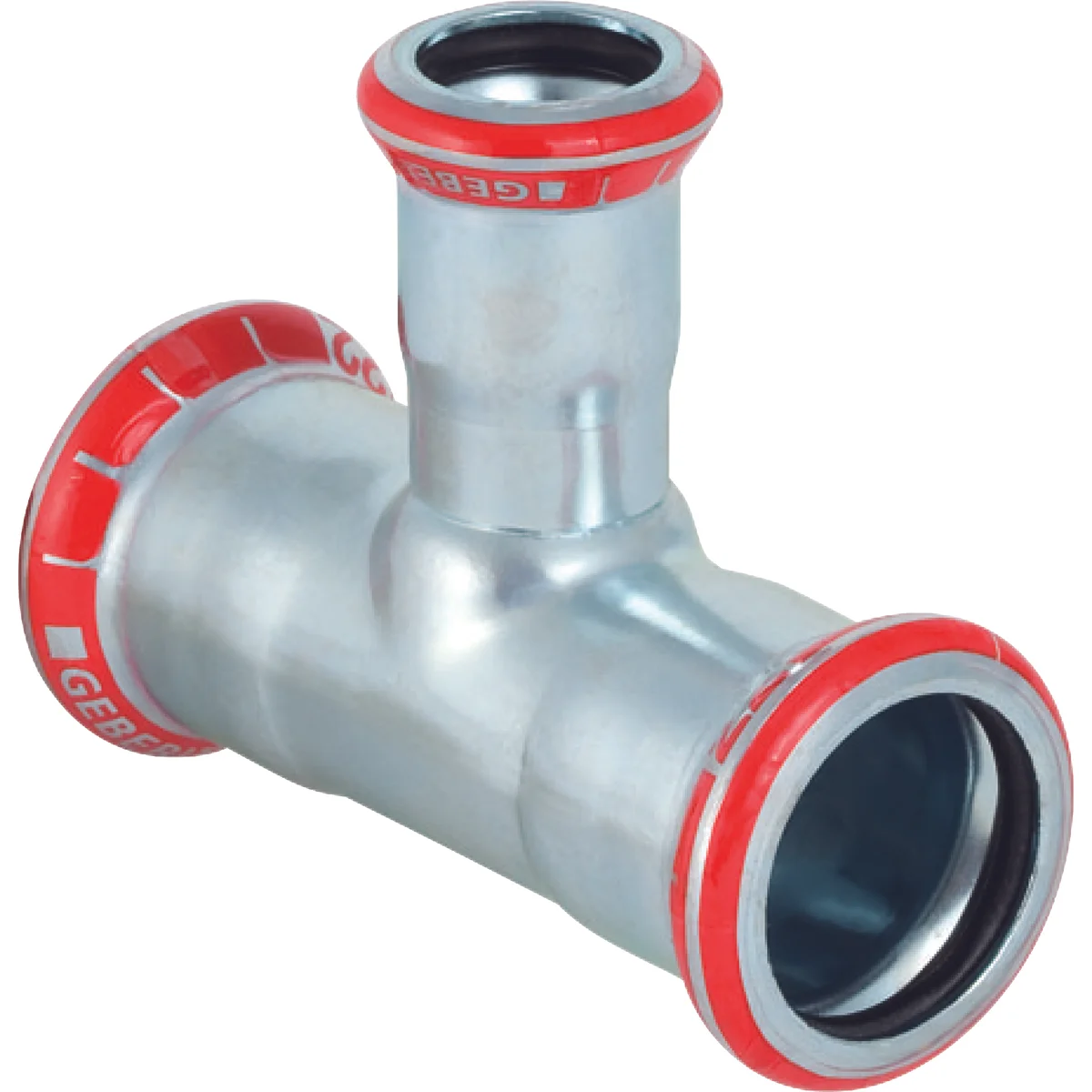 Geberit Persverloop-T staal 76.1x28x76.1mm FFF verwarming Geberit Mapress C-Staal 21230