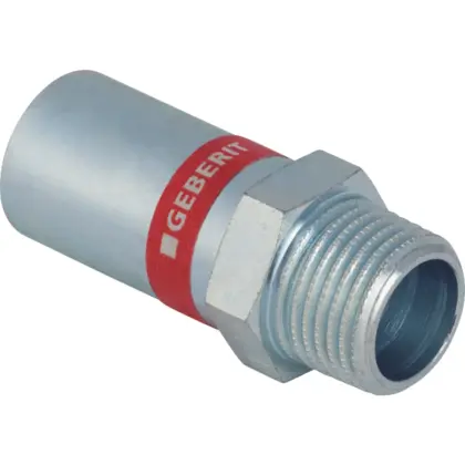 Geberit Persovergangsstuk staal 15mm x 1/2" M verwarming Geberit Mapress C-Staal 21932