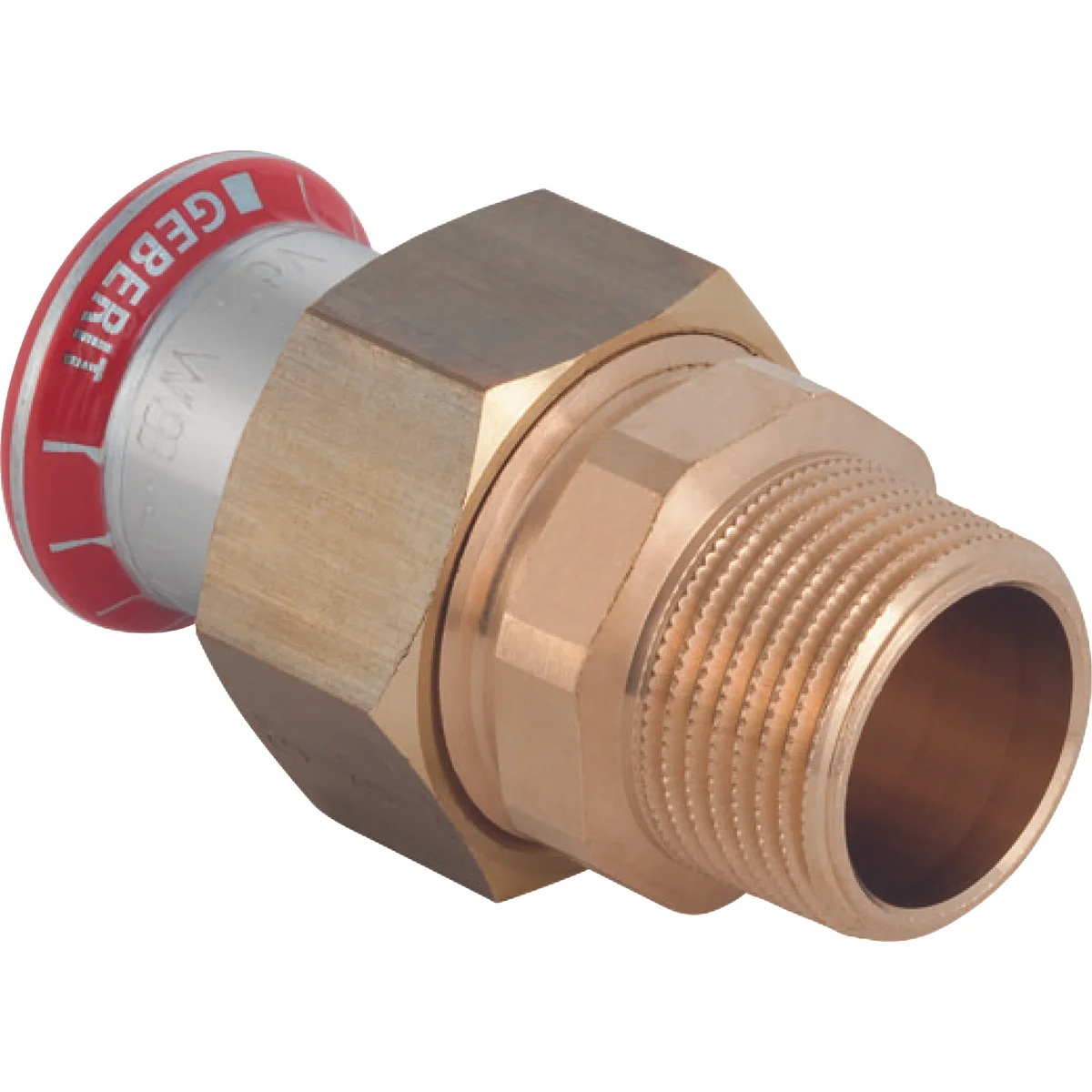 Geberit Pers-3-delige koppeling staal 22 x 3/4" M verwarming Geberit Mapress C-Staal 25335