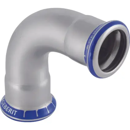 Geberit Persbocht inox 22mm FF 90° (drink)water Geberit Mapress RVS 30104