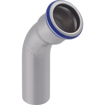 Geberit Persinsteekbocht inox 28mm MF 45° (drink)water Geberit Mapress RVS 30705
