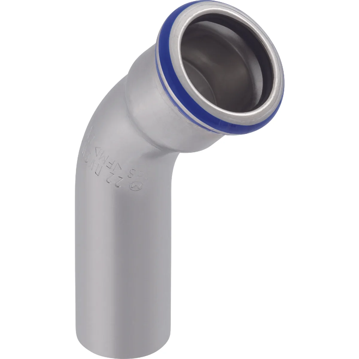 Geberit Persinsteekbocht inox 28mm MF 45° (drink)water Geberit Mapress RVS 30705
