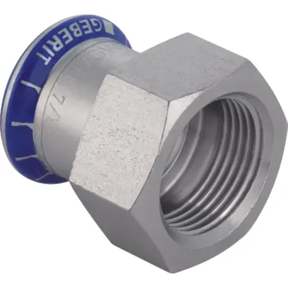 Geberit Persovergangsstuk inox 22mm x 3/4" F (drink)water Geberit Mapress RVS 31806