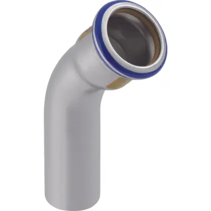 Geberit Persinsteekbocht inox 22mm MF 45° gas Geberit Mapress RVS 34023