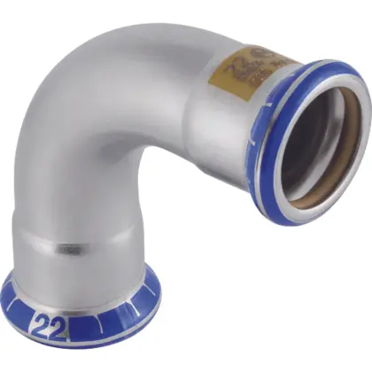 Geberit Persbocht inox 35mm FF 90° gas Geberit Mapress RVS 34187