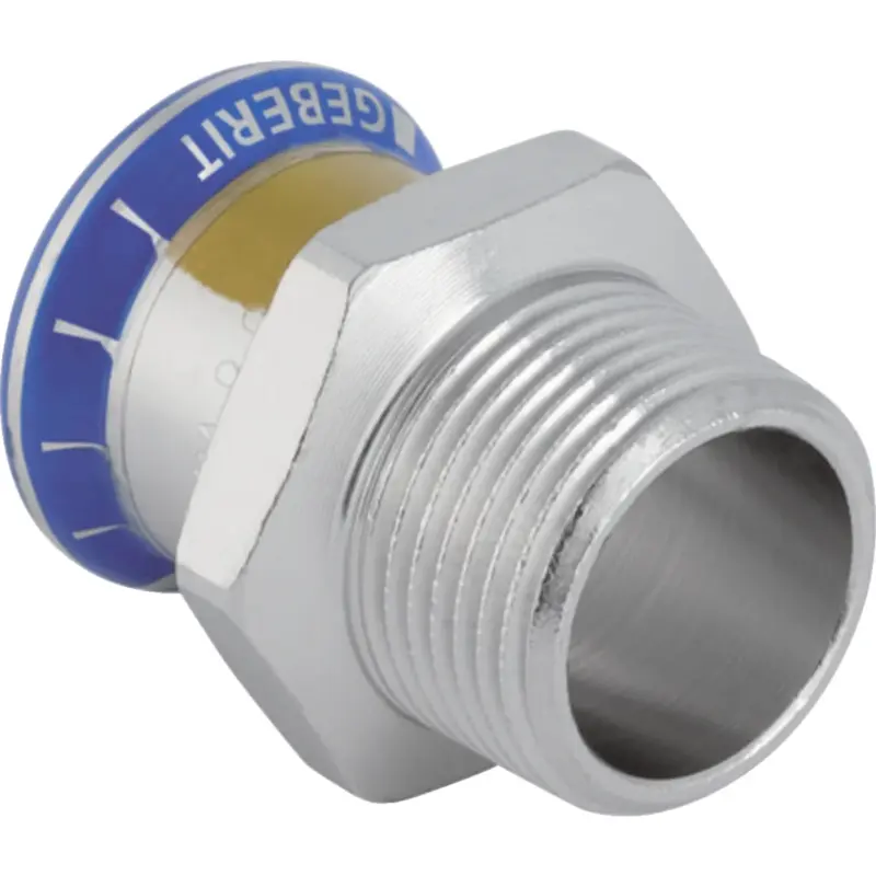 Geberit Persovergangsstuk inox 22mm x 1" M gas Geberit Mapres RVS 34346
