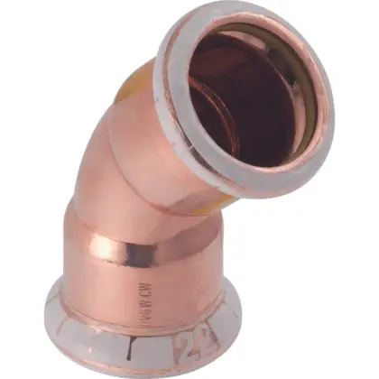 Geberit Persbocht koper 28mm FF 45° gas Geberit Mapress Koper 34517