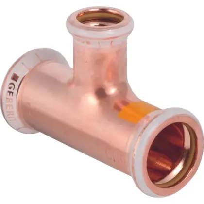 Geberit Persverloop-T koper 28x22x28mm FFF gas Geberit Mapress Koper 34590