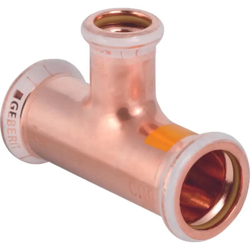 Geberit Persverloop-T koper 28x22x28mm FFF gas Geberit Mapress Koper 34590