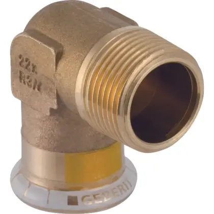 Geberit Persovergangsknie koper 15mm x 1/2" M 90° gas Geberit Mapress Koper 34728