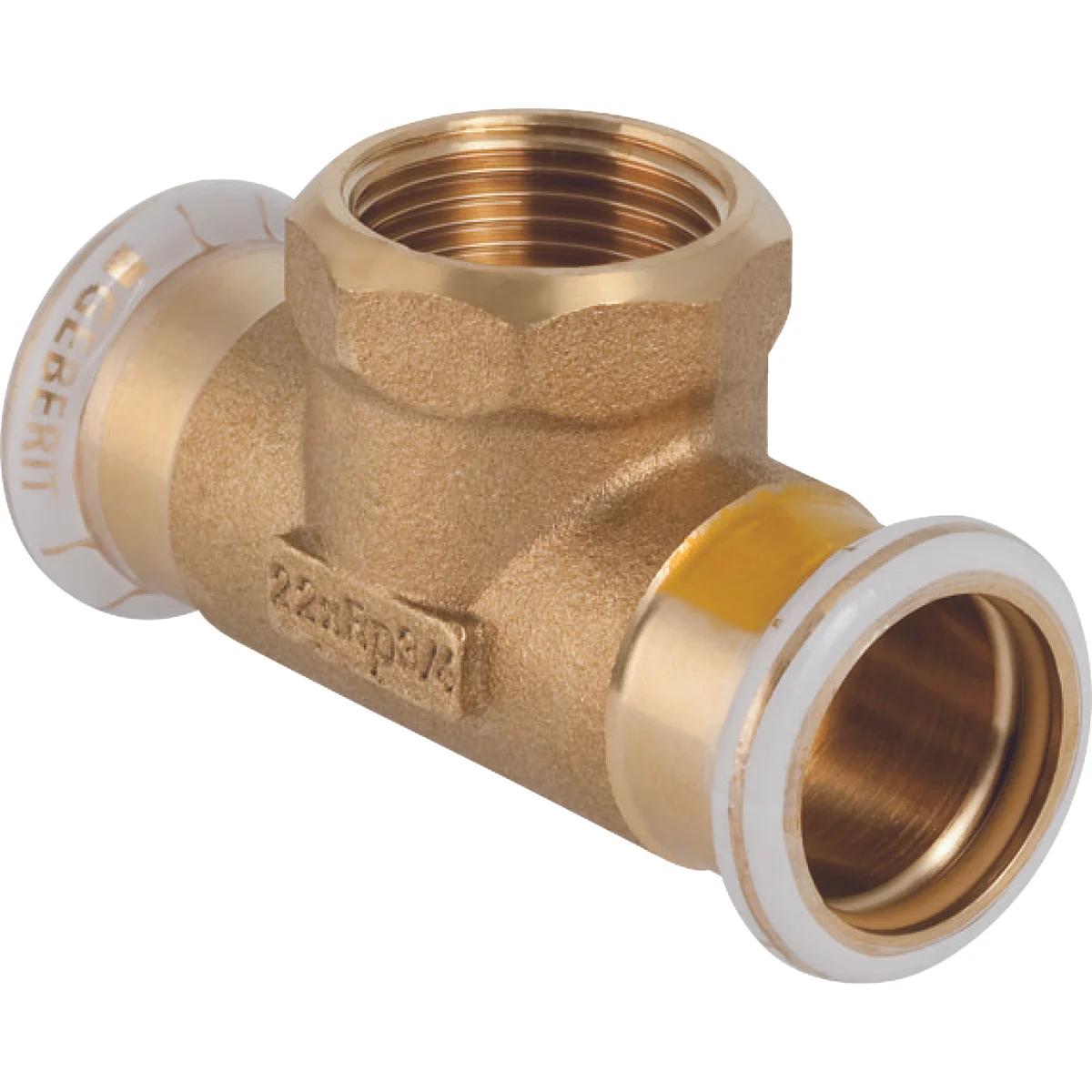 Geberit Persovergangs-T-stuk koper 22 x 1/2" x 22F gas Geberit Mapress Koper 34740
