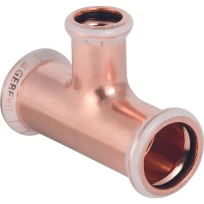 Geberit Persverloop-T koper 42x35x42mm FFF (drink)water Geberit Mapress Koper 61220