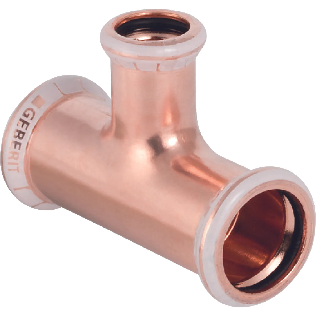 Geberit Persverloop-T koper 22x15x15mm FFF (drink)water Geberit Mapress Koper 61240