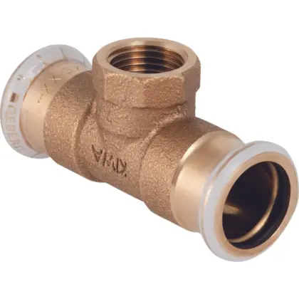 Geberit Persovergangs-T-stuk koper 15 x 1/2" x 15F (drink)water Geberit Mapress Koper 61354