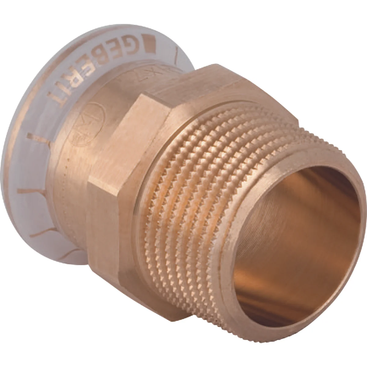 Geberit Persovergangsstuk koper 42mm x 5/4" M (drink)water Geberit Mapress Koper 61721