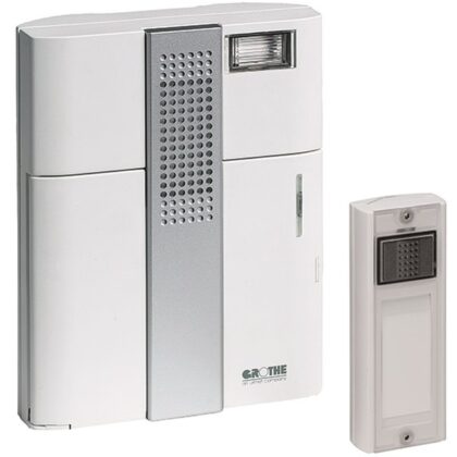 Grothe MISTRAL 300 Draadloze gong Set 500M Wit + FLITS 43300