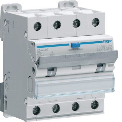 HAGER Differentieelautomaat 4P 10kA C-40A 30mA type A ADX490C