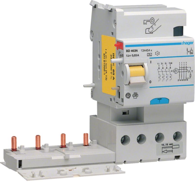 HAGER Differentieelblok 4P 63A 30mA type A BD463N
