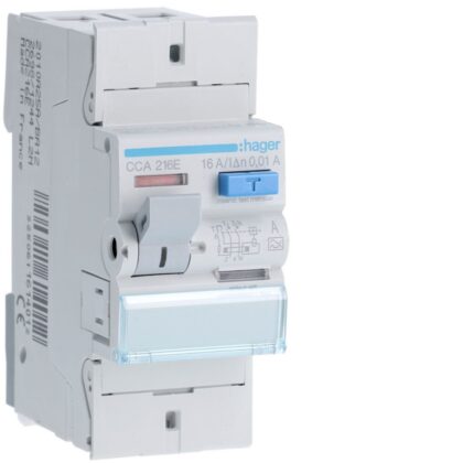 HAGER Aardlekschakelaar 2P 16A 10mA type A CCA216E