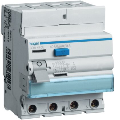 HAGER Aardlekschakelaar 4P 40A 30mA type A CDA440E