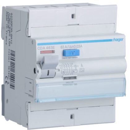 HAGER Aardlekschakelaar 4P 63A 30mA type A CDA463E