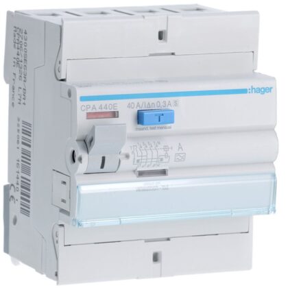 HAGER Aardlekschakelaar 4P 40A 300mA type A S CPA440E