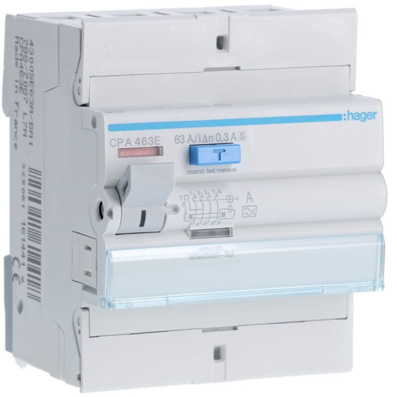 HAGER Aardlekschakelaar 4P 63A 300mA type A S CPA463E