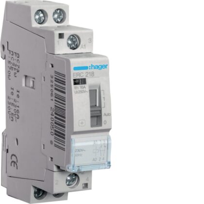 HAGER Bedieningsrelais - 2x16A - 230V - 1NO+1NG ERC218