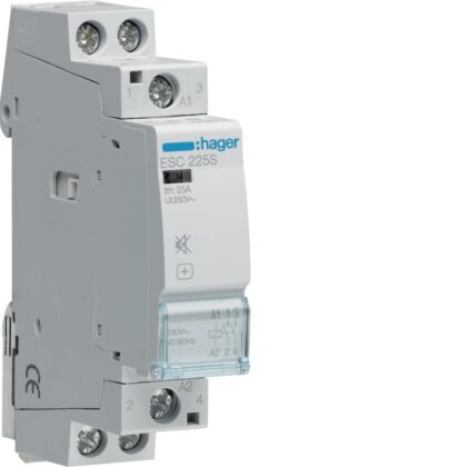 HAGER Contactor geruisloos - 2x25A - 230V - 2NO ESC225S