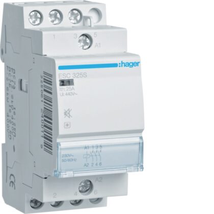 HAGER Contactor geruisloos - 3x25A - 230V - 3NO ESC325S