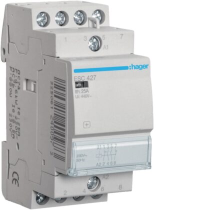 HAGER Contactor - 4x25A - 230V - 2NO+2NG ESC427