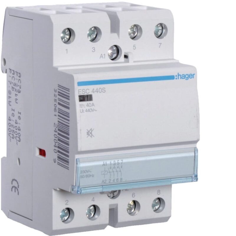 HAGER Contactor geruisloos - 4x40A - 230V - 4NO ESC440S