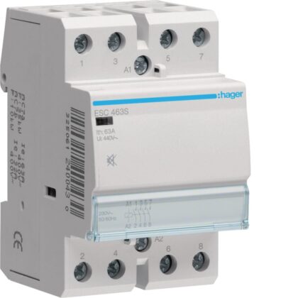 HAGER Contactor geruisloos - 4x63A - 230V - 4NO ESC463S