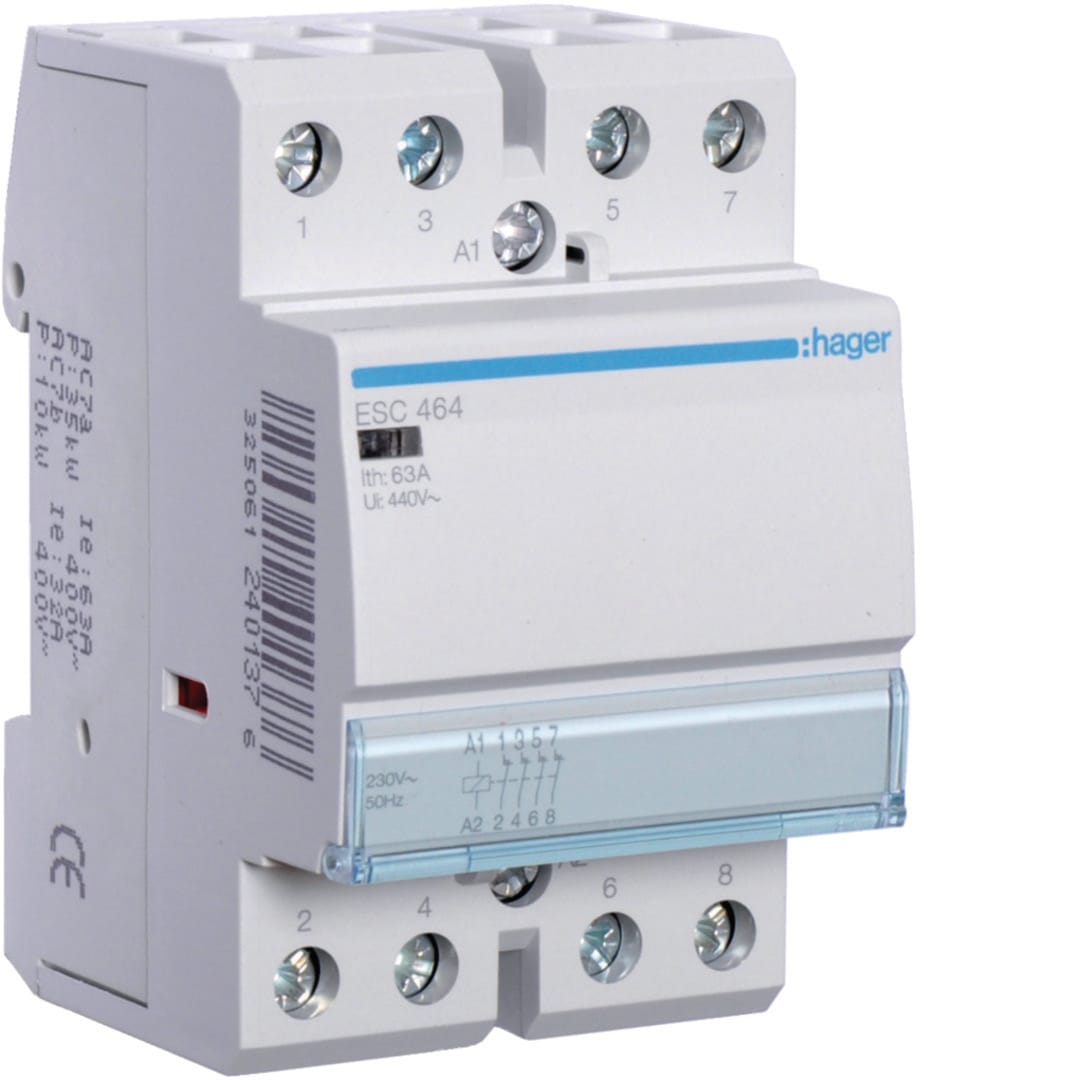 HAGER Contactor - 4x63A - 230V - 4NG ESC464