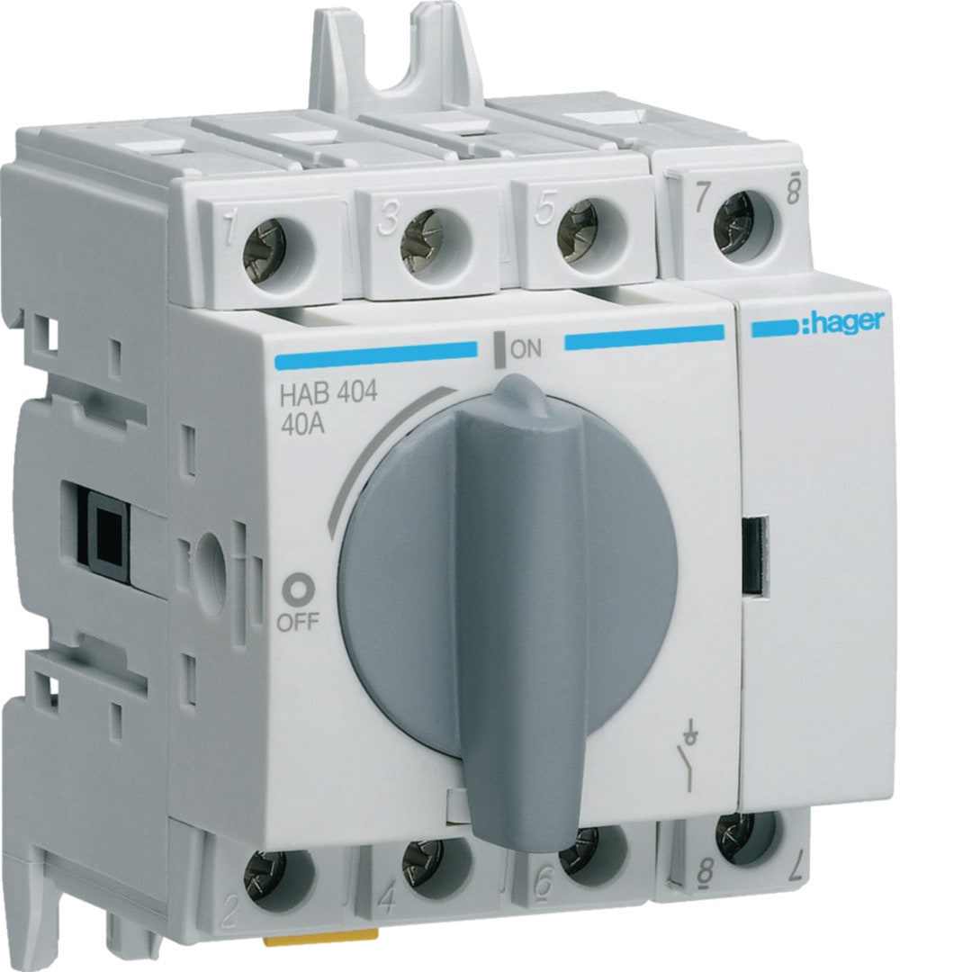 HAGER Hoofdschakelaar 4P - 40A HAB404