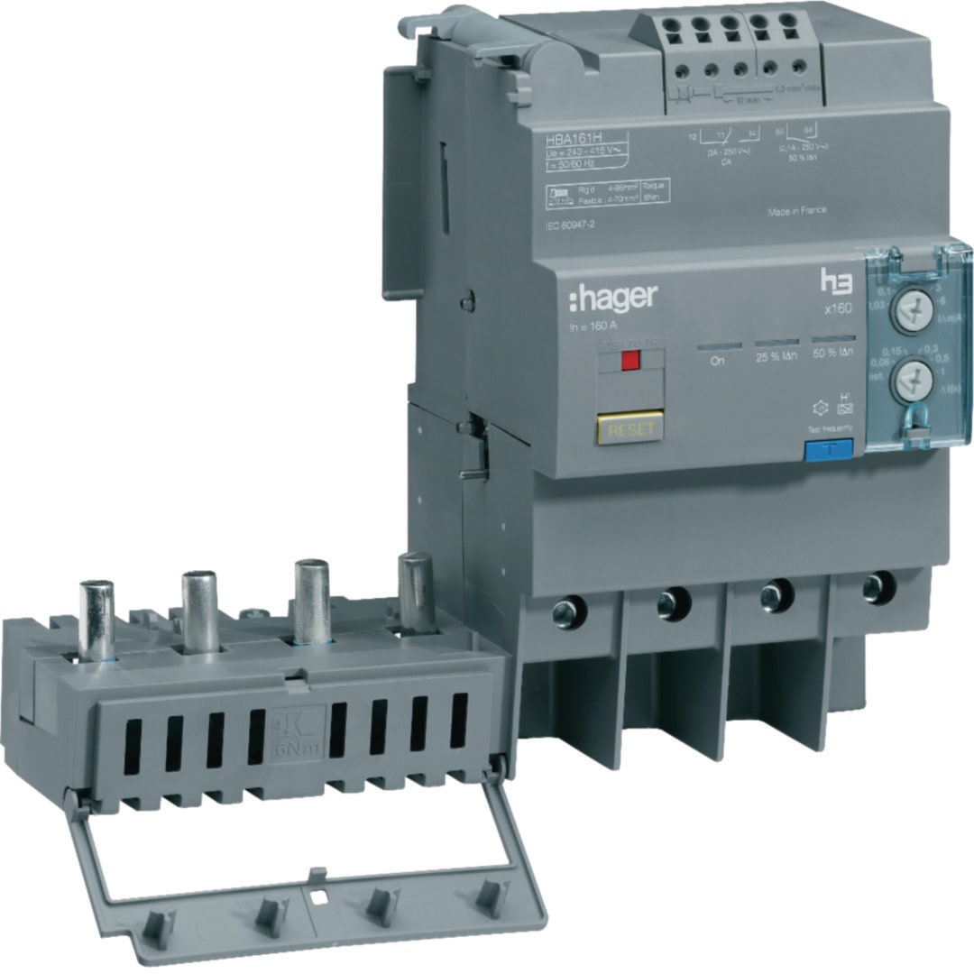 HAGER Differentieelblok elektronisch x160 4P regelb. 160A HBA161H