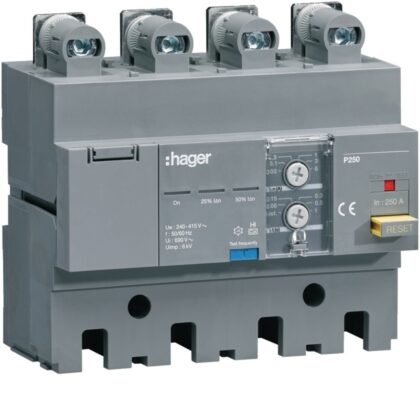 HAGER Regelbare differentieelblok 250A voor P250 4P HBT250H