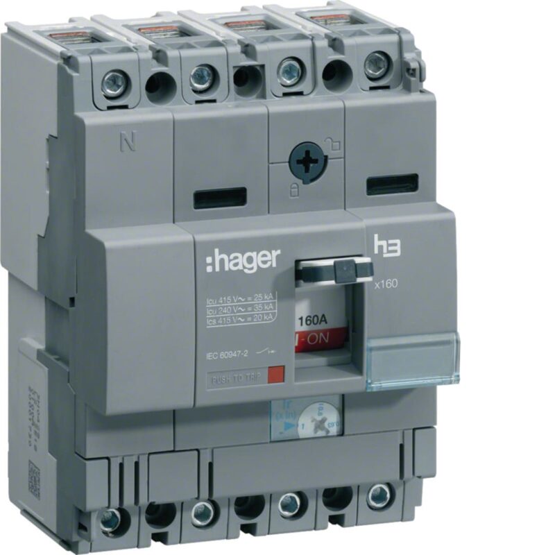 HAGER Hoofdautomaat x160 4P 25kA 100A HHA101H