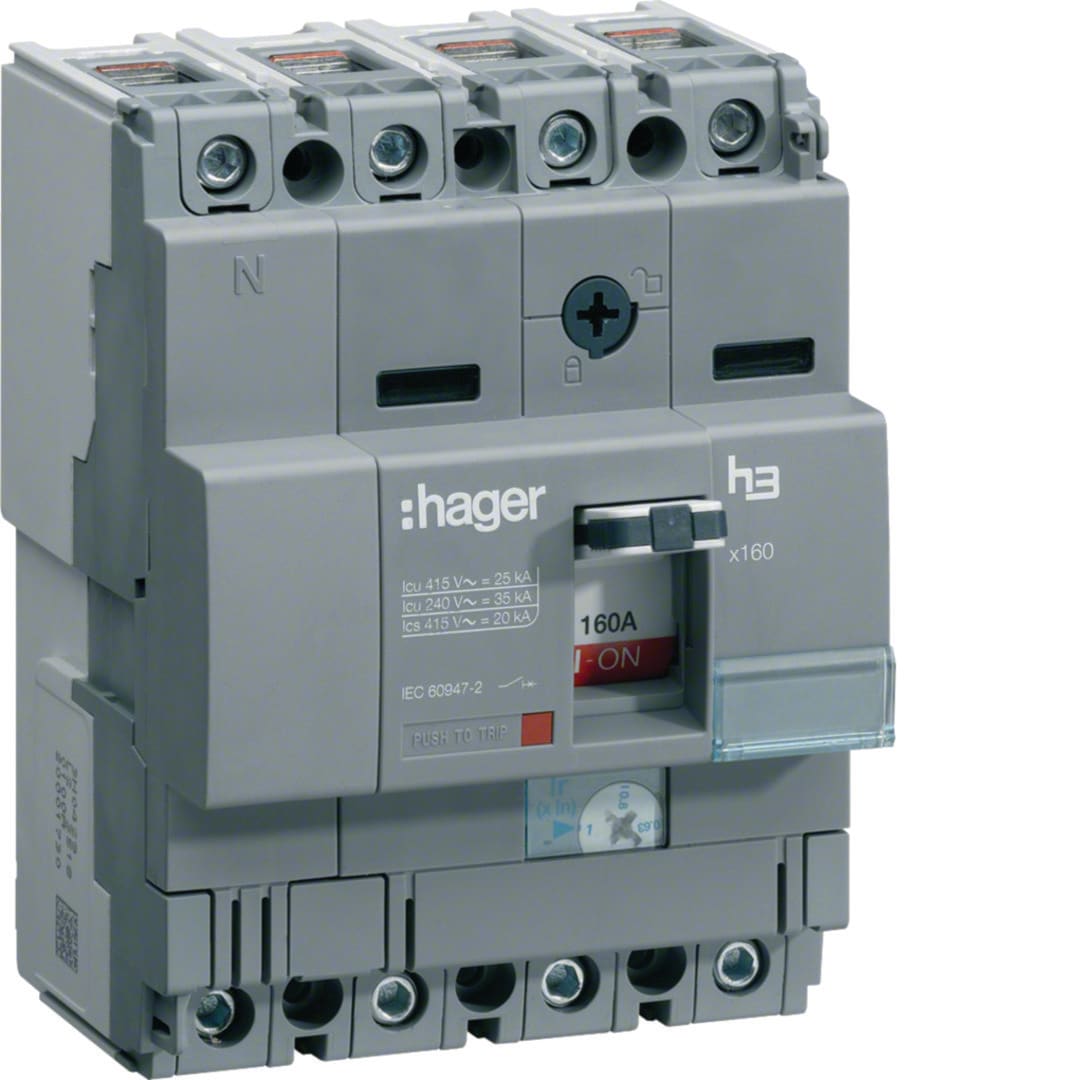 HAGER Hoofdautomaat x160 4P 25kA 125A HHA126H