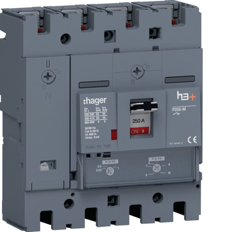 HAGER Hoofdautomaat P250 4P 50kA 250A TM HMT251DR