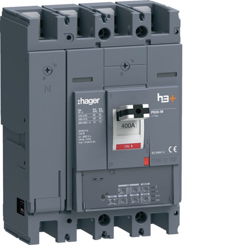 HAGER Hoofdautomaat P630 4P 50kA 400A LSI HMW401JR