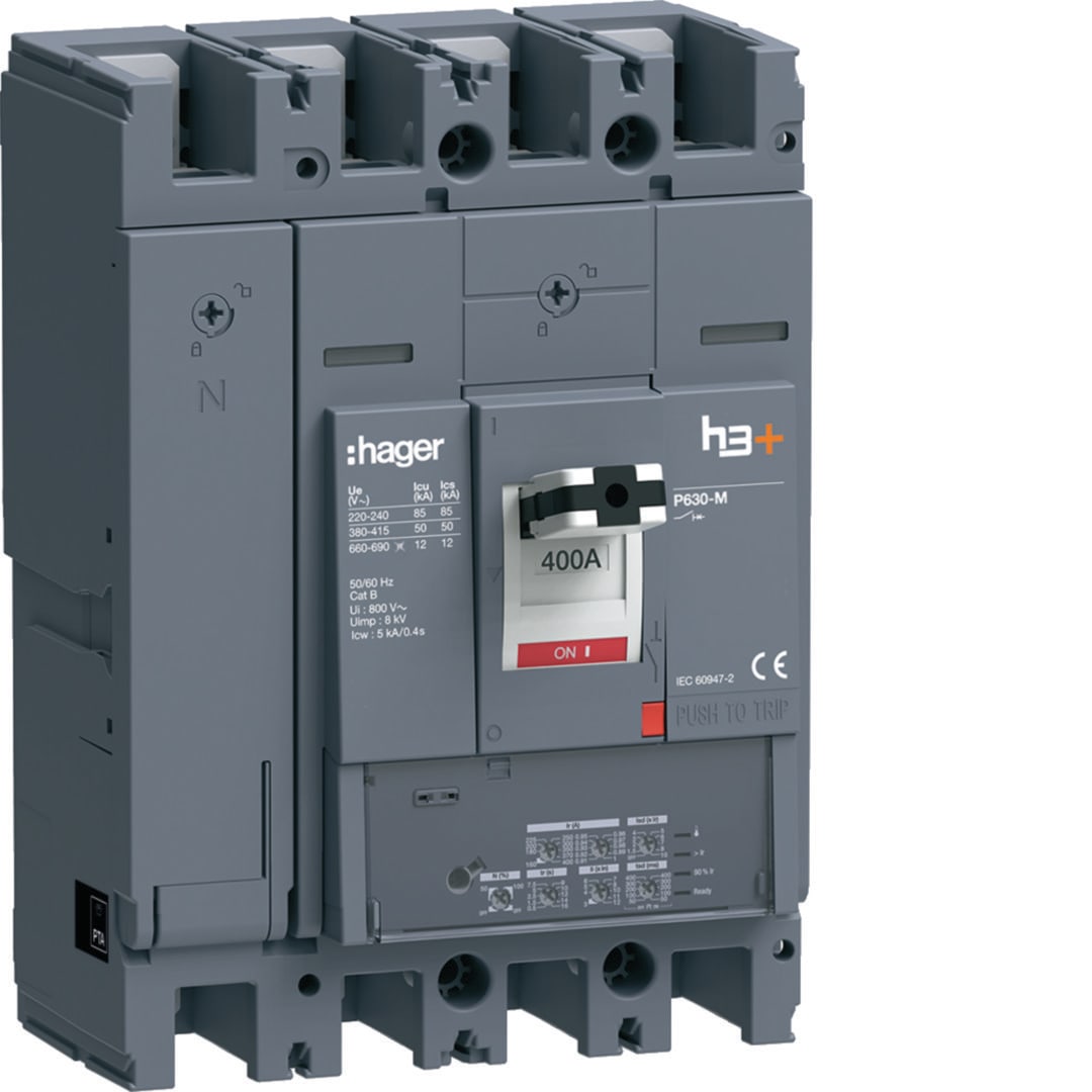 HAGER Hoofdautomaat P630 4P 50kA 400A LSI HMW401JR