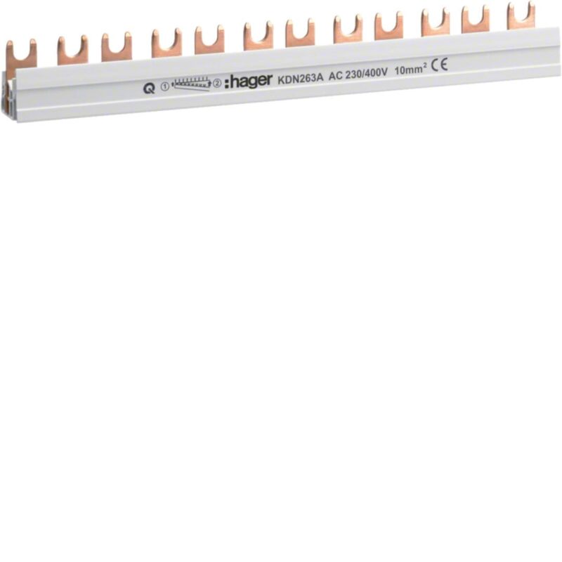 HAGER Overbruggingsbaar 2P 63A met vorken 10mm² 12M KDN263A