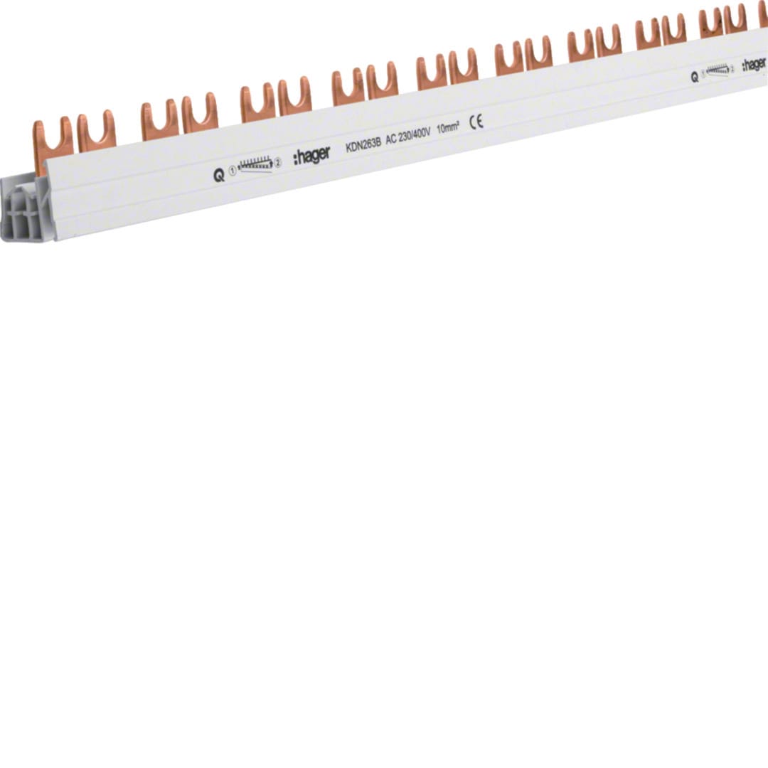 HAGER Overbruggingsbaar 2P 63A met vorken 10mm² 57M KDN263B