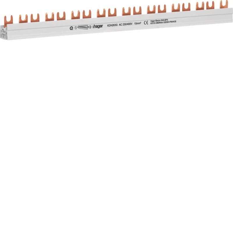 HAGER Overbruggingsbaar 2P 63A met vorken 10mm² 18M KDN263G