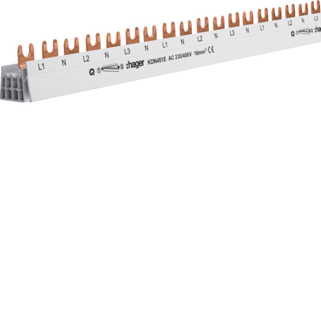 HAGER Overbruggingsbaar 3x(P+N) 80A met vorken 16mm² 54M KDN451E