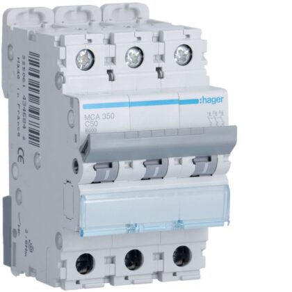 HAGER Automaat 6kA - C - 3P - 50A - 3M. MCA350