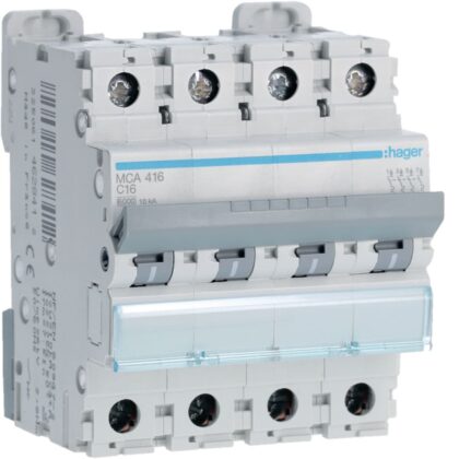 HAGER Automaat 6kA - C - 4P - 16A - 4M. MCA416