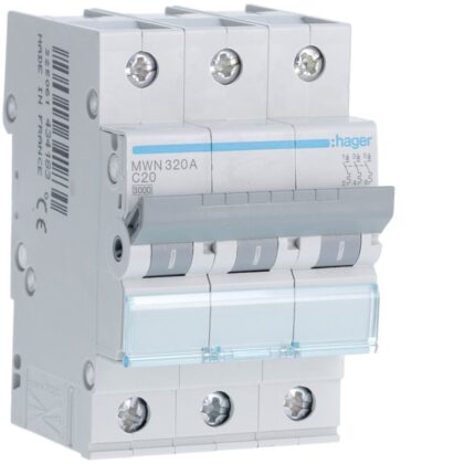 HAGER Automaat 3kA - C - 3P - 20A - 3M MWN320A