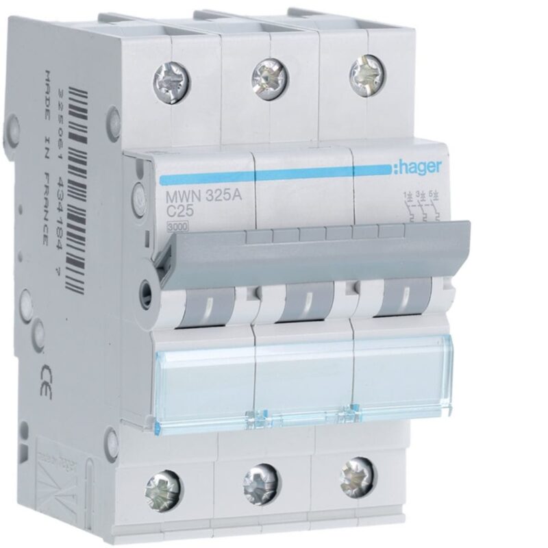HAGER Automaat 3kA - C - 3P - 25A - 3M MWN325A